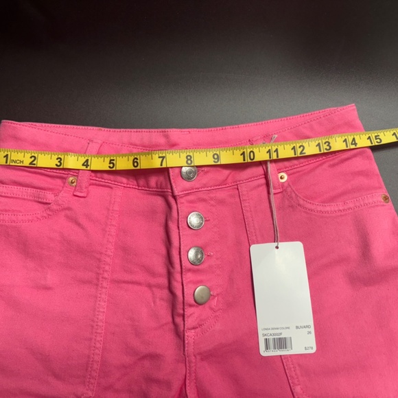Zadig & Voltaire NWT Londa Denim Jeans Pink Size 26 Missing a button MSRP $278 - Picture 10 of 10